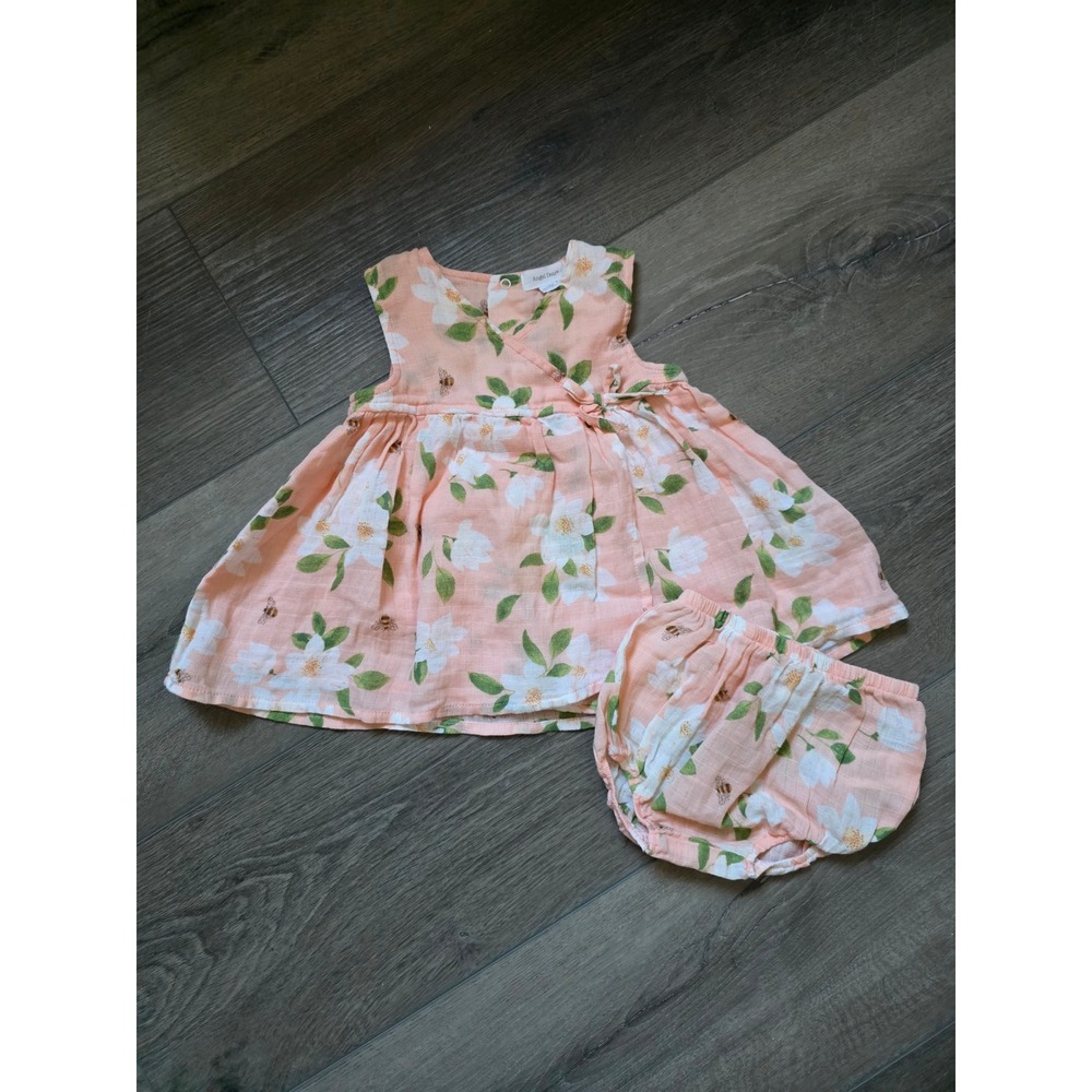 Angel Dear Size‎ 6-12 months Magnolia Muslin Sundress 100% Cotton Sleeveless - Picture 2 of 3